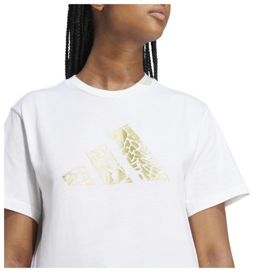 Adidas Γυναικεία κοντομάνικη μπλούζα Tech Metallic Graphic Tee